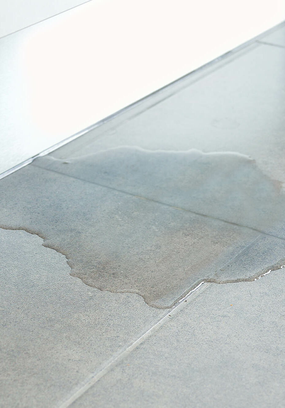 Close-up Photo Of Flooded Floor In Kitchen From Water Leak